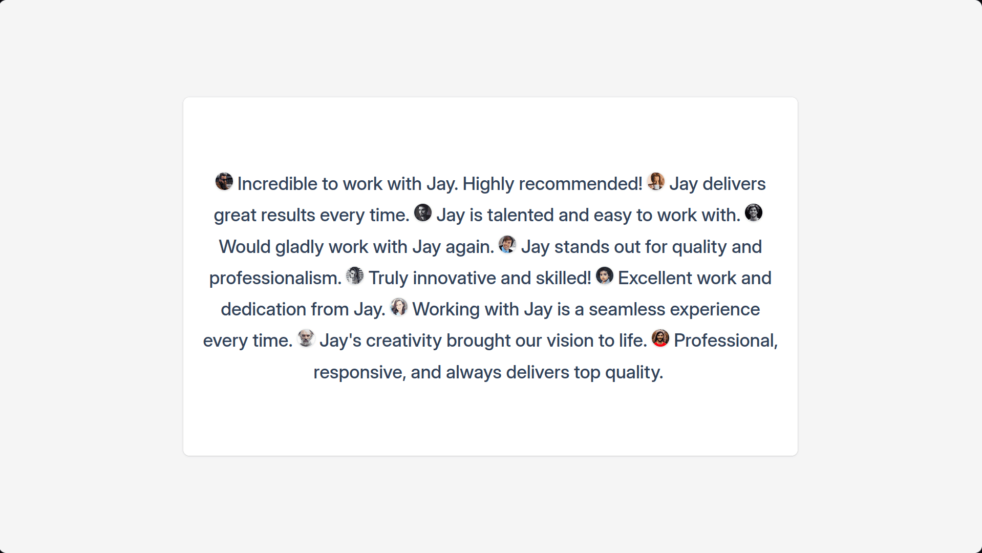 Interactive Testimonial preview